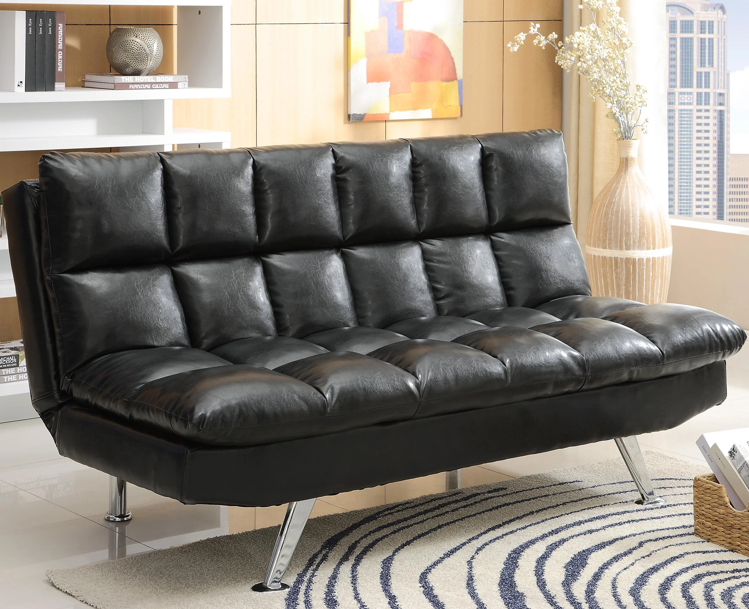 Crown Mark Futons & Daybeds 5250BK Sundown Adjustable Sofa Value